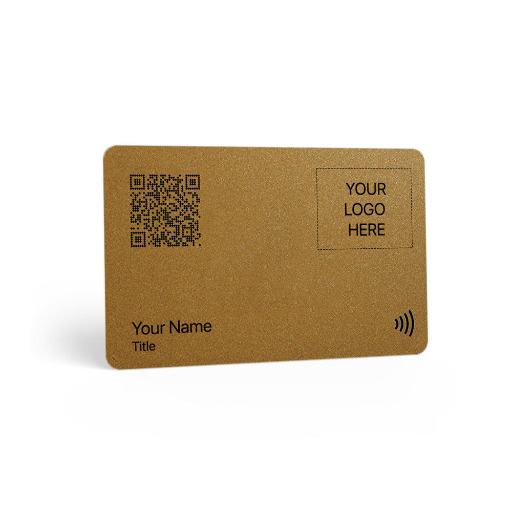 Gold matte PVC NFC-Enabled Digital Business Card with black print