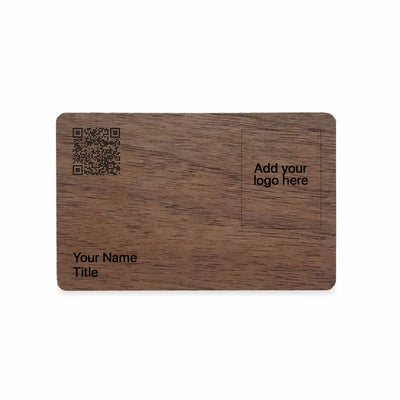 Dark walnut NFC Digital Business Card front TAPiTAG