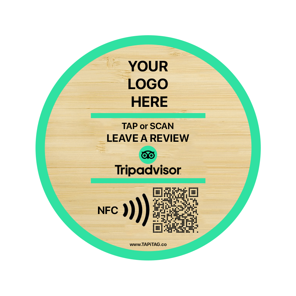 TripAdvisor-Bewertungs-NFC-Tag aus Bambus