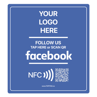 Facebook 200mm TAG NFC QR Code square 200mm tag