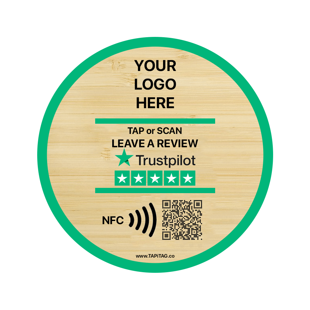 TrustPilot Review Bamboo NFC Tag | Increase your reviews