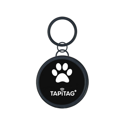 TAPITAG CONTACTLESS DIGITAL PET TAG BLACK METAL