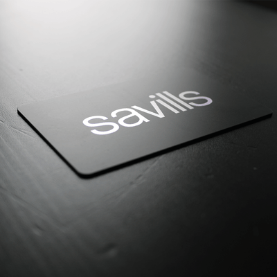 savills smart Business Card TAPiTAG  smart Business Card Black silver foil
