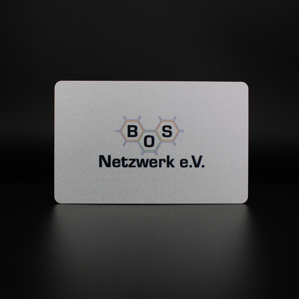 Silver TAPiTAG NFC-Enabled Digital Business CardWITH COLOR PRINT logo