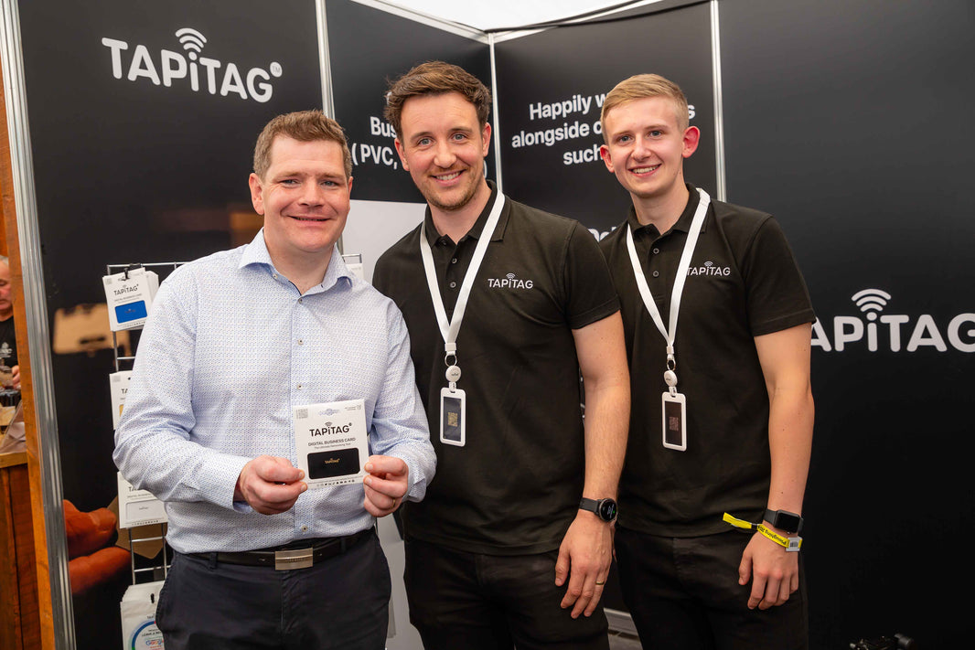 Benefits of a Digital Business Card Peter Burke with TAPiTAG's CEO Mark Gibbons and Adam Smith