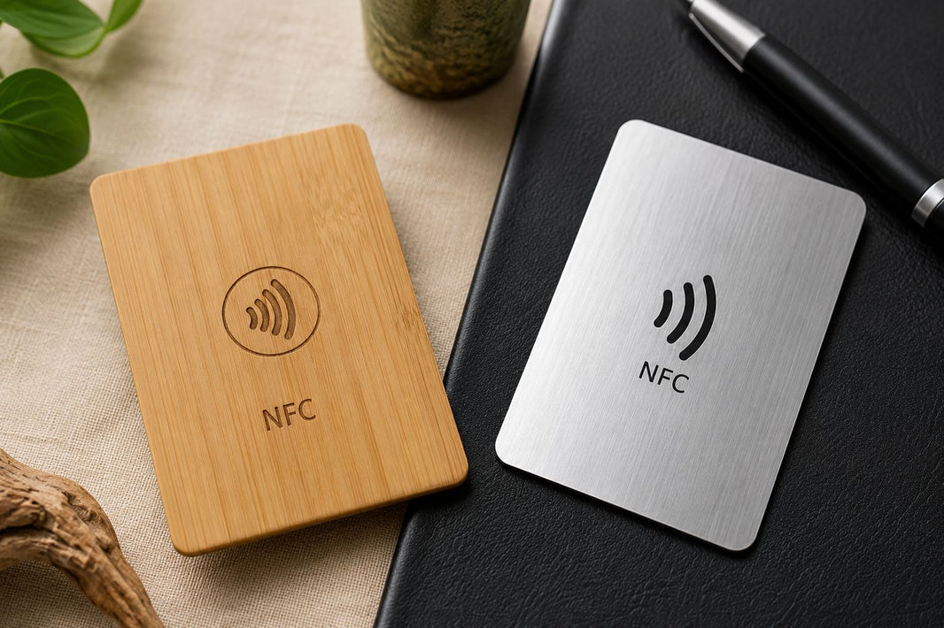 Bamboo vs metal NFC cards for business networking