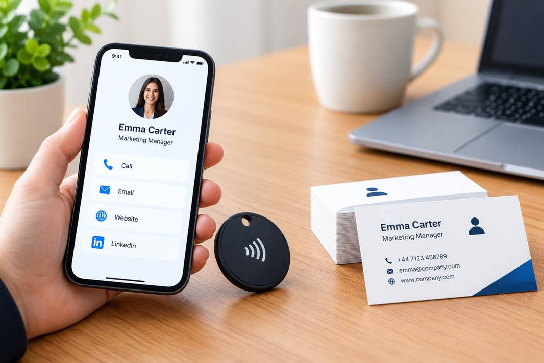 TAPiTAG digital business card vs paper card