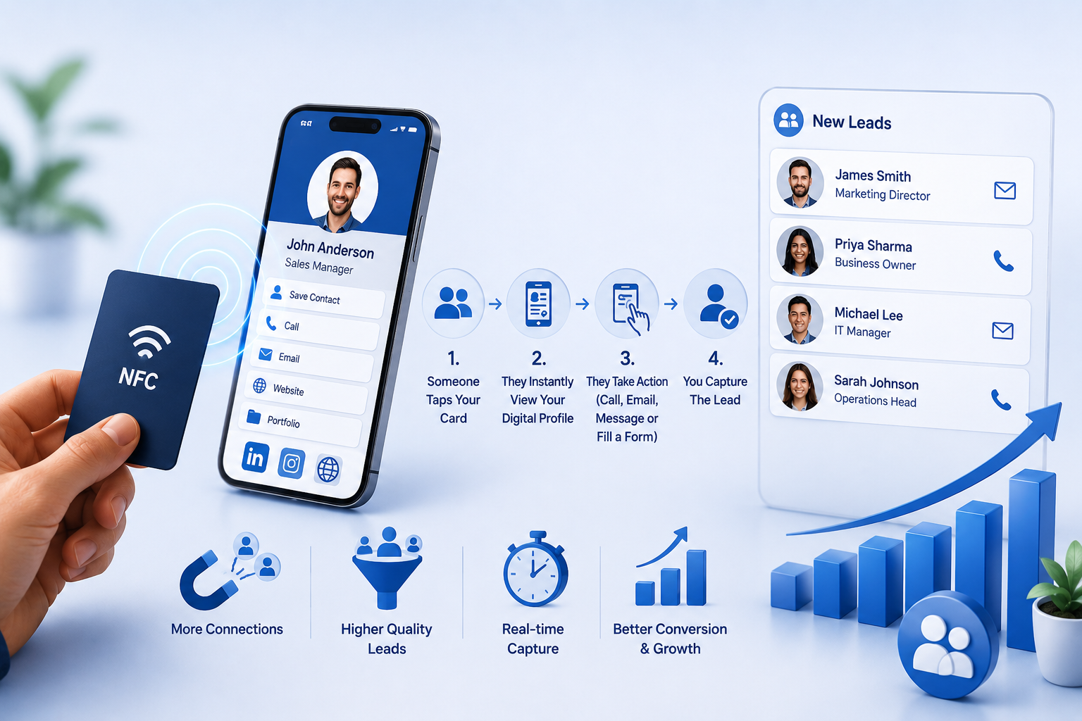 NFC card for lead generation