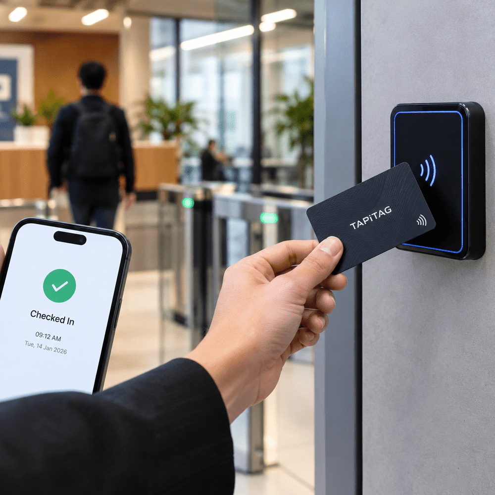 TAPiTAG NFC card for workplace check-in