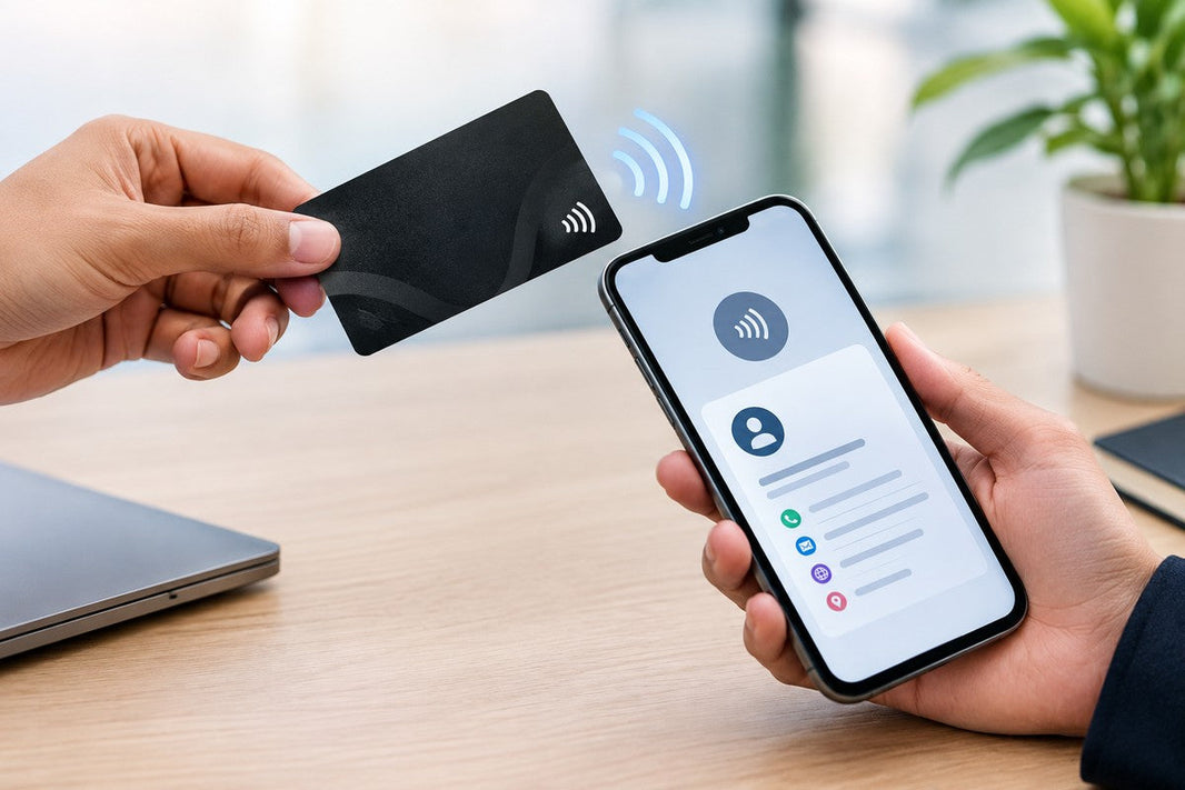 NFC business card with smartphone