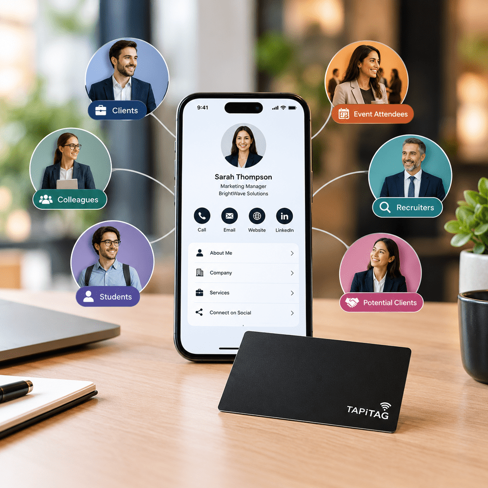TAPiTAG digital business card with a smartphone