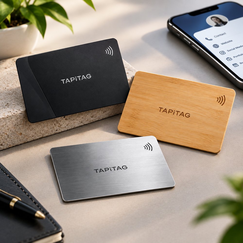 PVC, bamboo and metal NFC cards