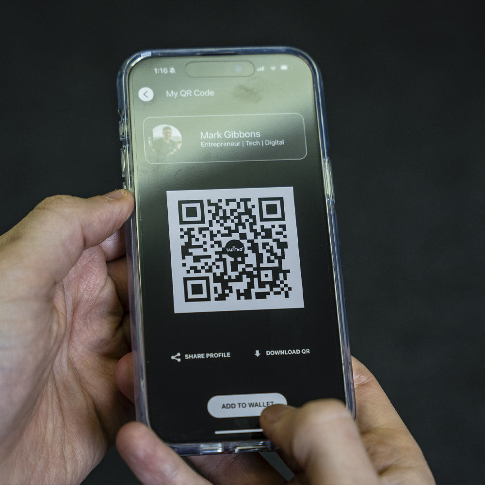 TAPiTAG Wallet QR Code for instant contact sharing