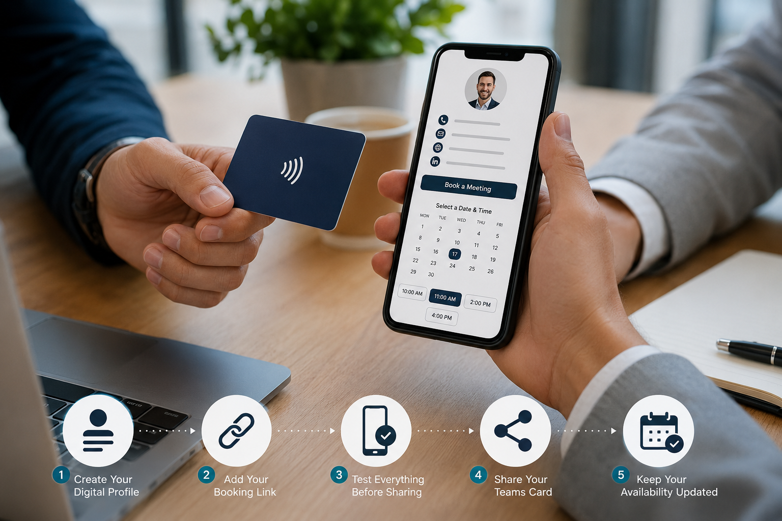 TAPiTAG Teams Cards appointment booking process