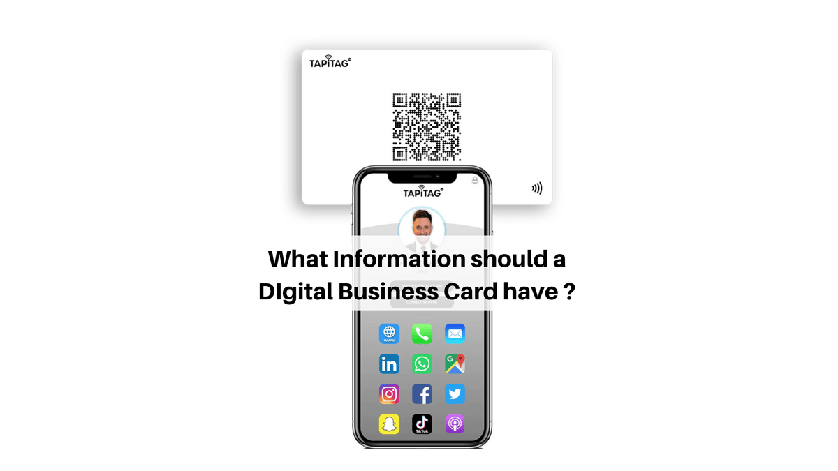 what information should a NFC-enabled Digital business card have by tapitag 