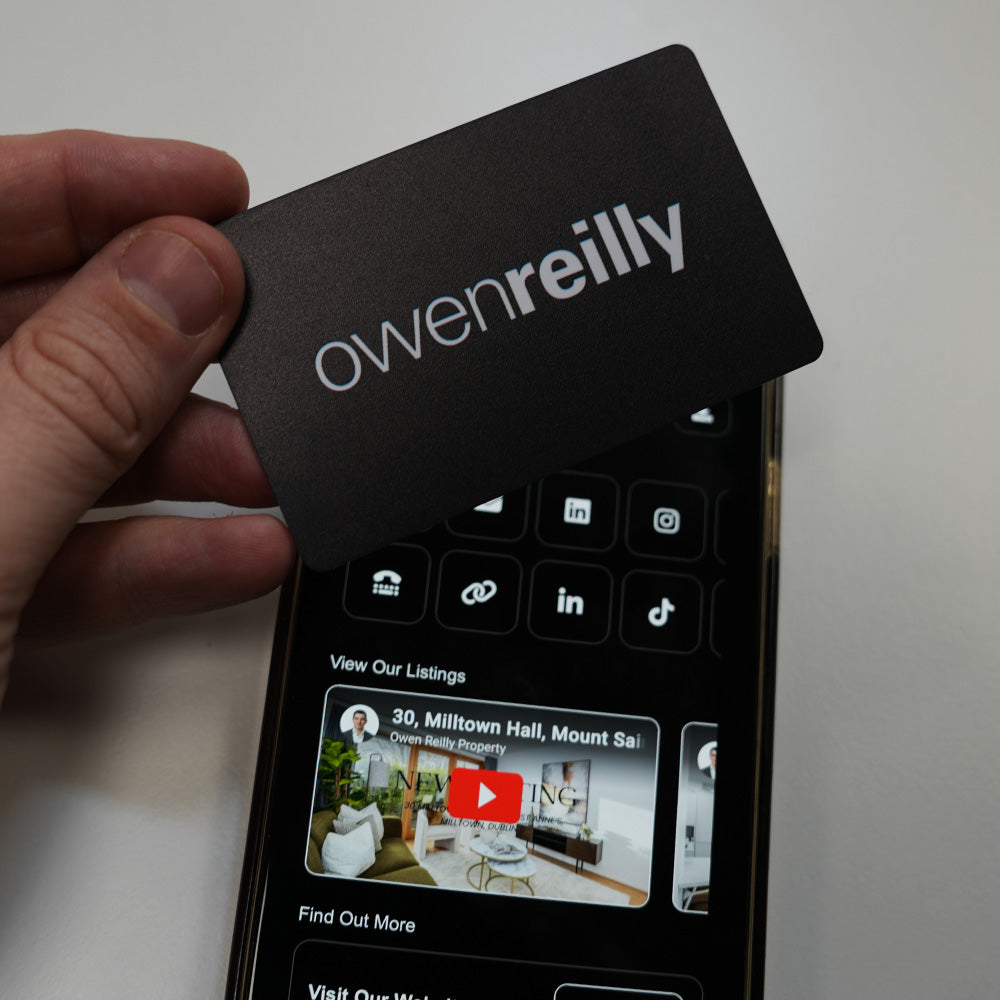 Owen Reilly TAPiTAG digital business card using NFC technology to share property listings and contact details via TAPiTAG Teams