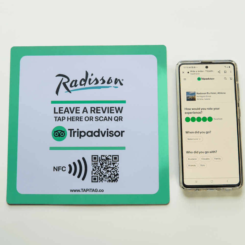 TRIPADVISOR 200mm TAG NFC QR Code square 200mm tag