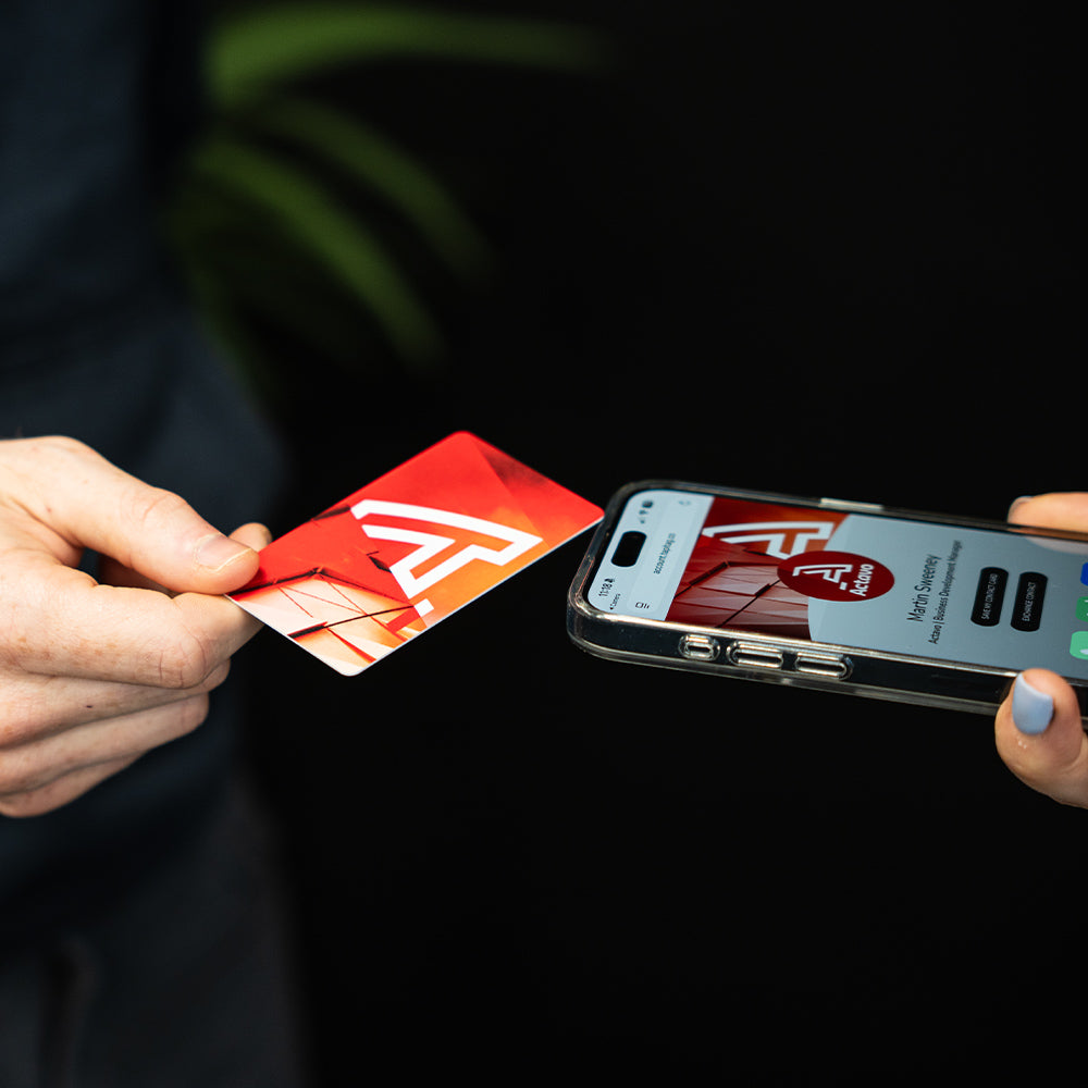 Actavo red PVC NFC-Enabled Digital Business Card