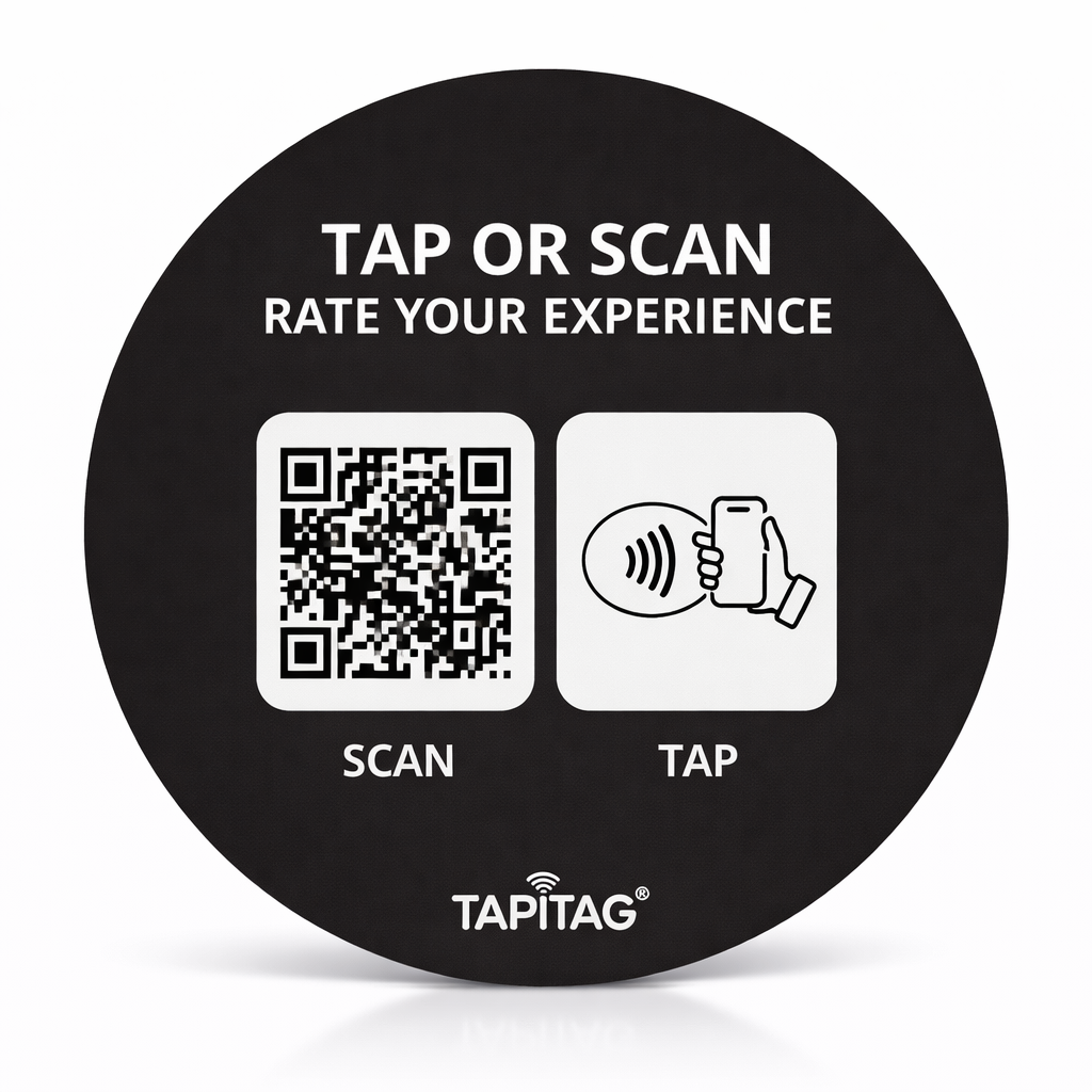 TAPiTAG NFC Google Review Tag – Tap or Scan Customer Feedback Sign