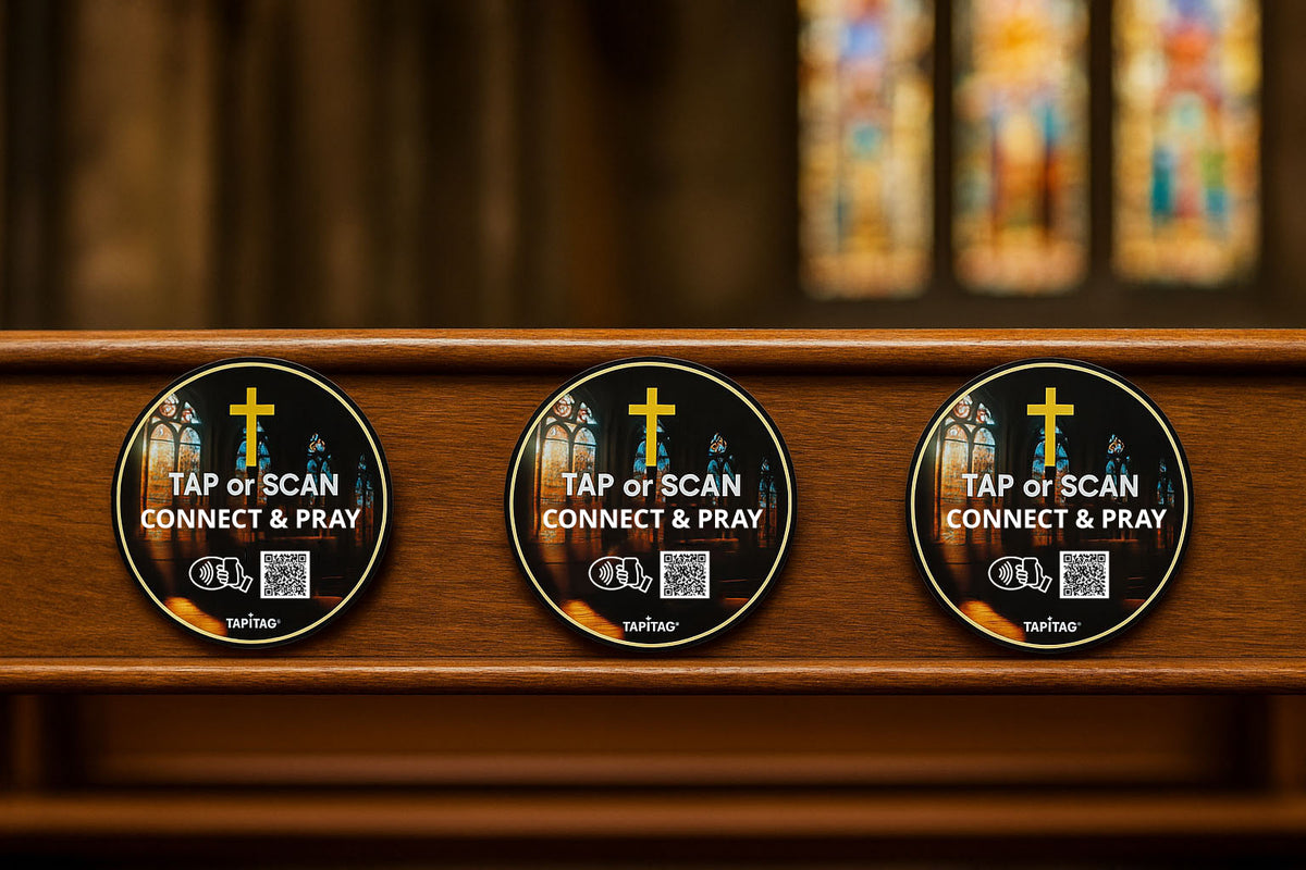Church NFC Tags with QR Code | TAPiTAG Contactless Donation Tool