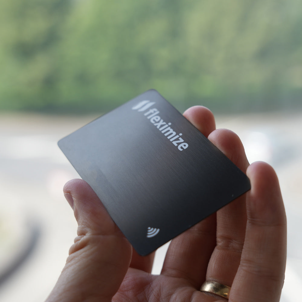 Executive gunmetal NFC Digital Business Card front with logo