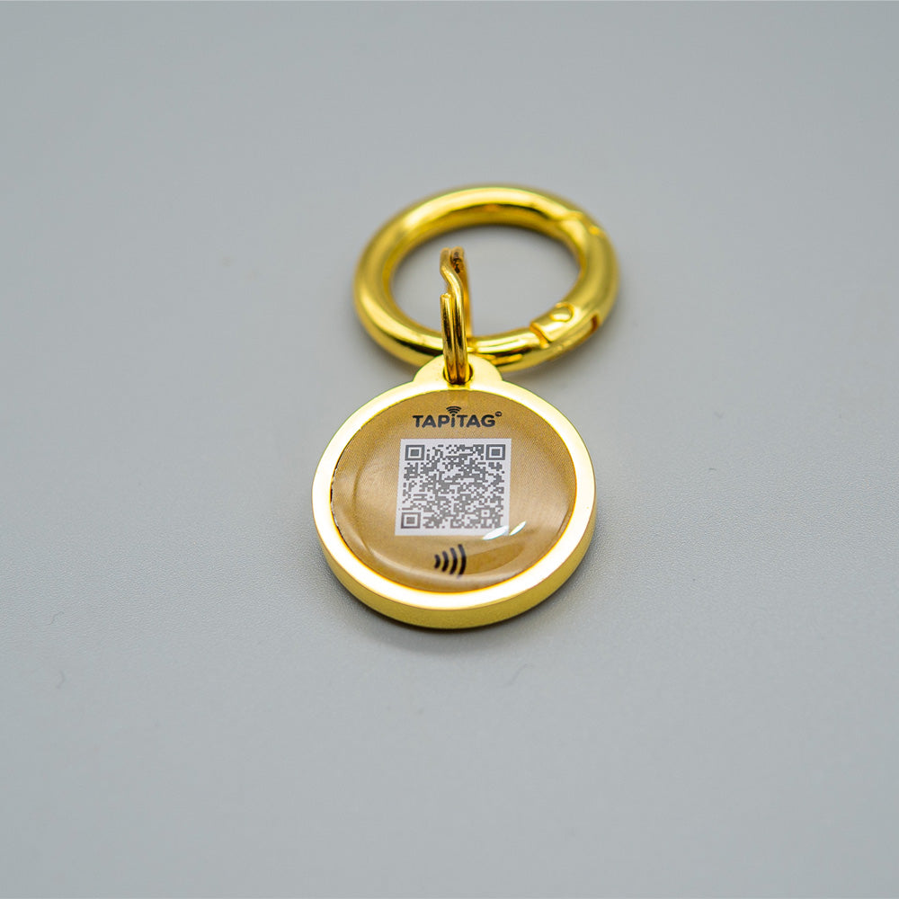 TAPiTAG Digital Keyring Gold NFC QR CODE Digital Business Card