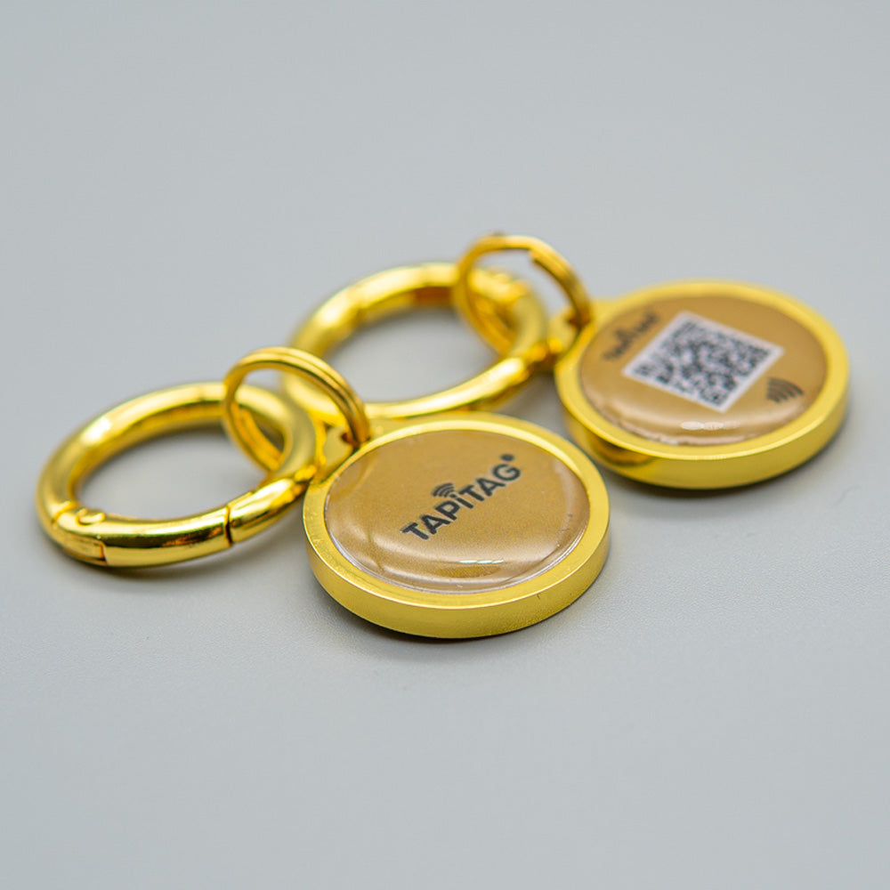 TAPiTAG Digital Keyring Gold NFC QR CODE Digital Business Card