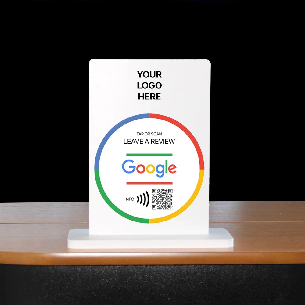 Google Review Display Stand | NFC Tag & QR Code