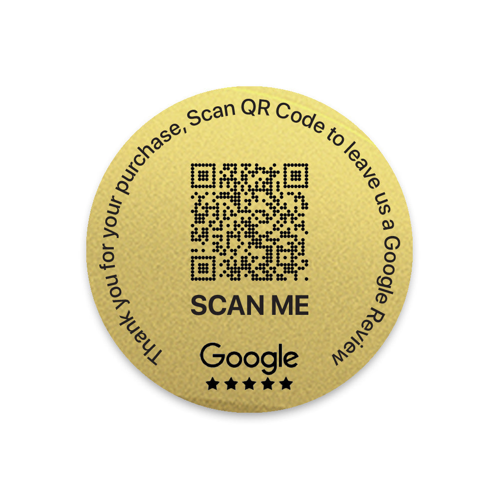 Google Review Sticker Transparent Gold | QR Code | 100 x 50mm stickers