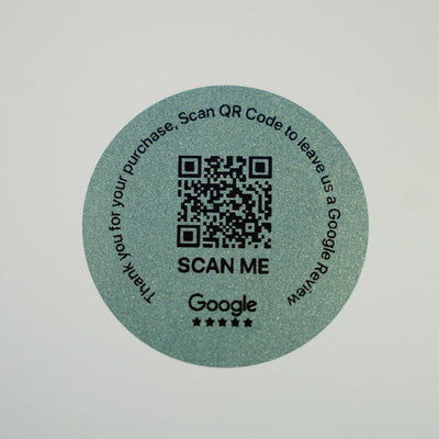 Google Review Sticker Transparent Green | QR Code | 100 X 50mm stickers