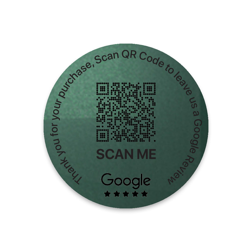 Google Review Sticker Transparent Green | QR Code | 100 X 50mm stickers