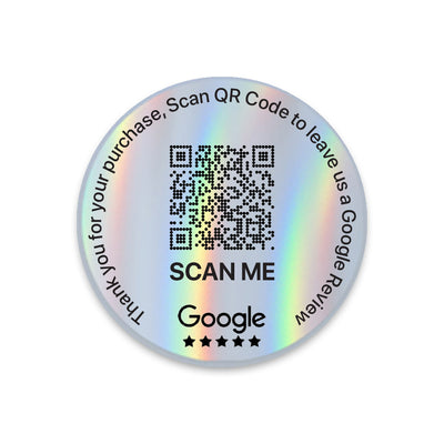 Google Review Sticker Transparent Hologram | QR Code | 100 stickers