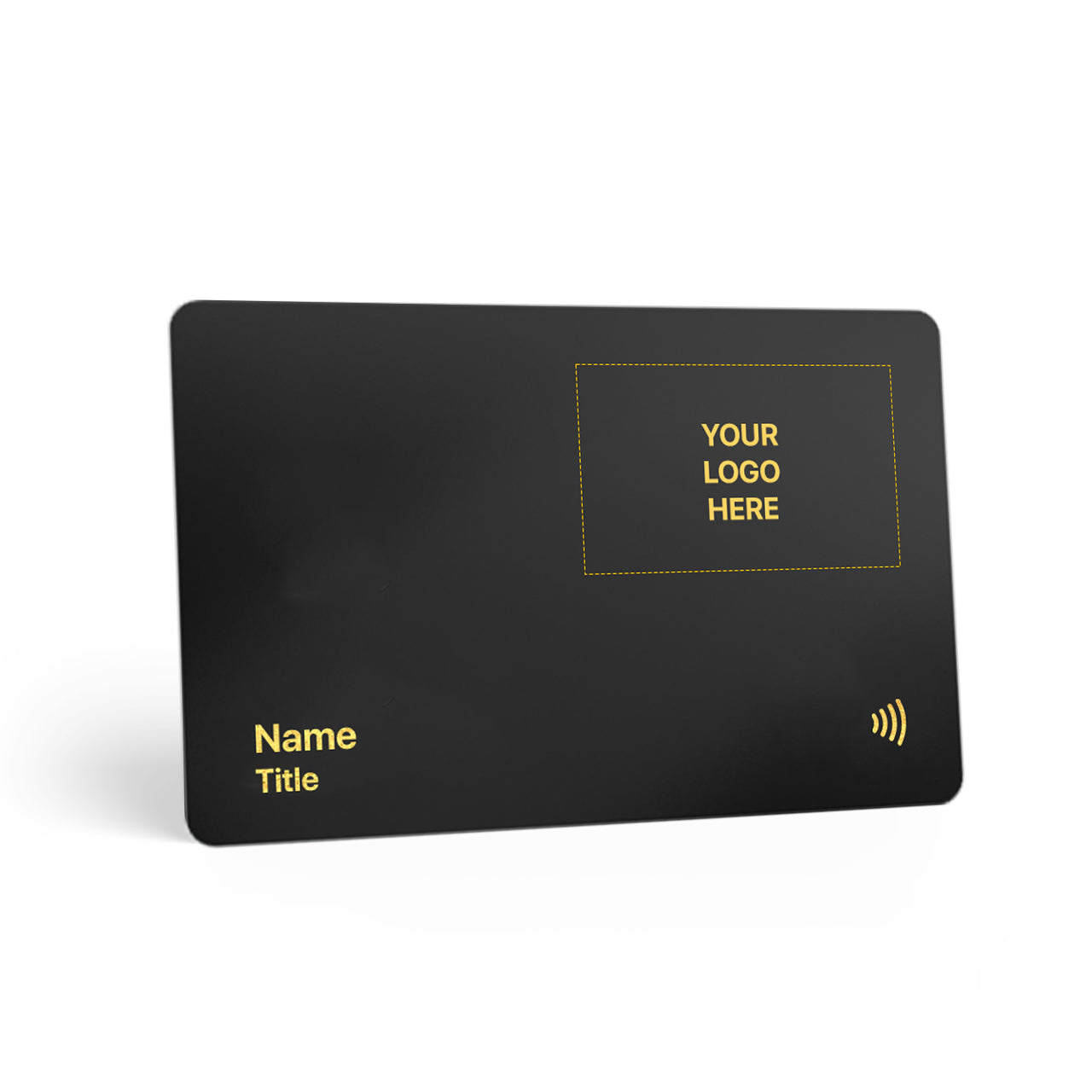 TAPiTAG Black Metal Digital Business Card Gold etch NFC Card