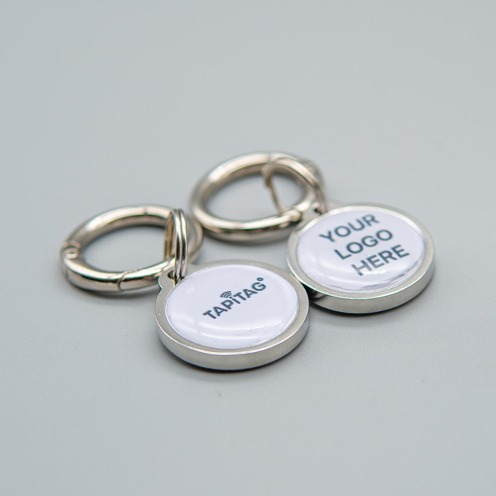 TAPiTAG Digital Keyring Silver NFC QR CODE Digital Business Card