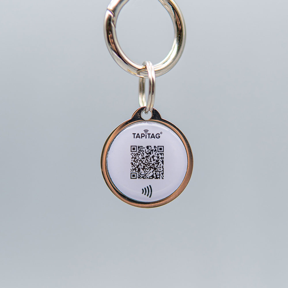 TAPiTAG Digital Keyring Silver NFC QR CODE Digital Business Card