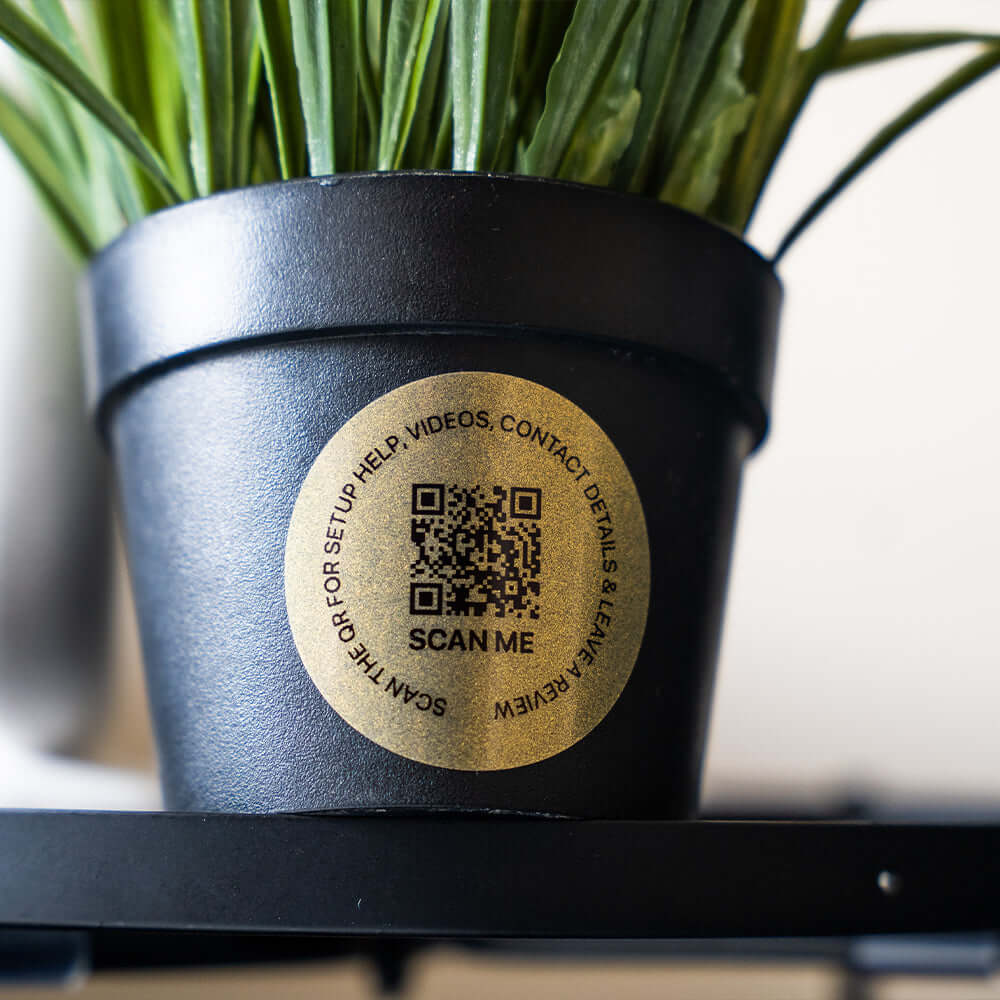 Google Review Sticker Transparent Gold | QR Code | 100 x 50mm stickers