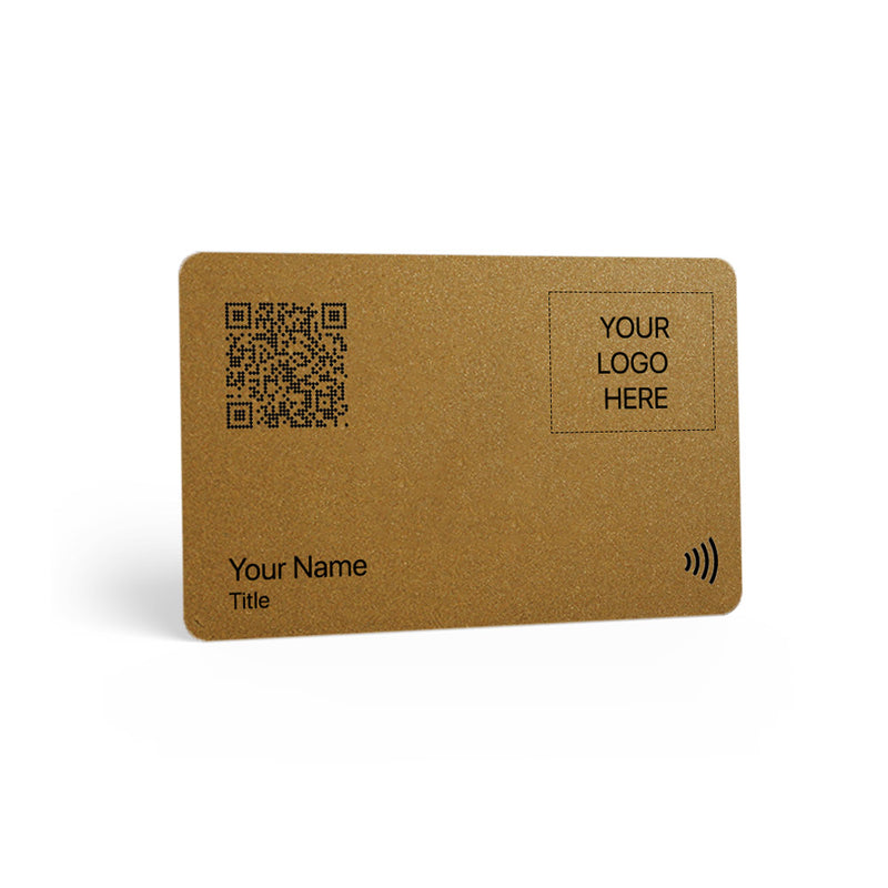 Gold matte PVC NFC-Enabled Digital Business Card with black print