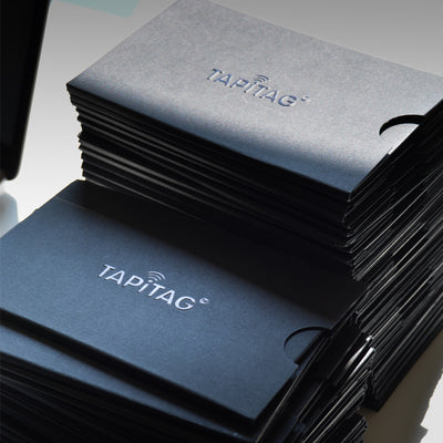 packaging for the black matte pvc smart business card silver print