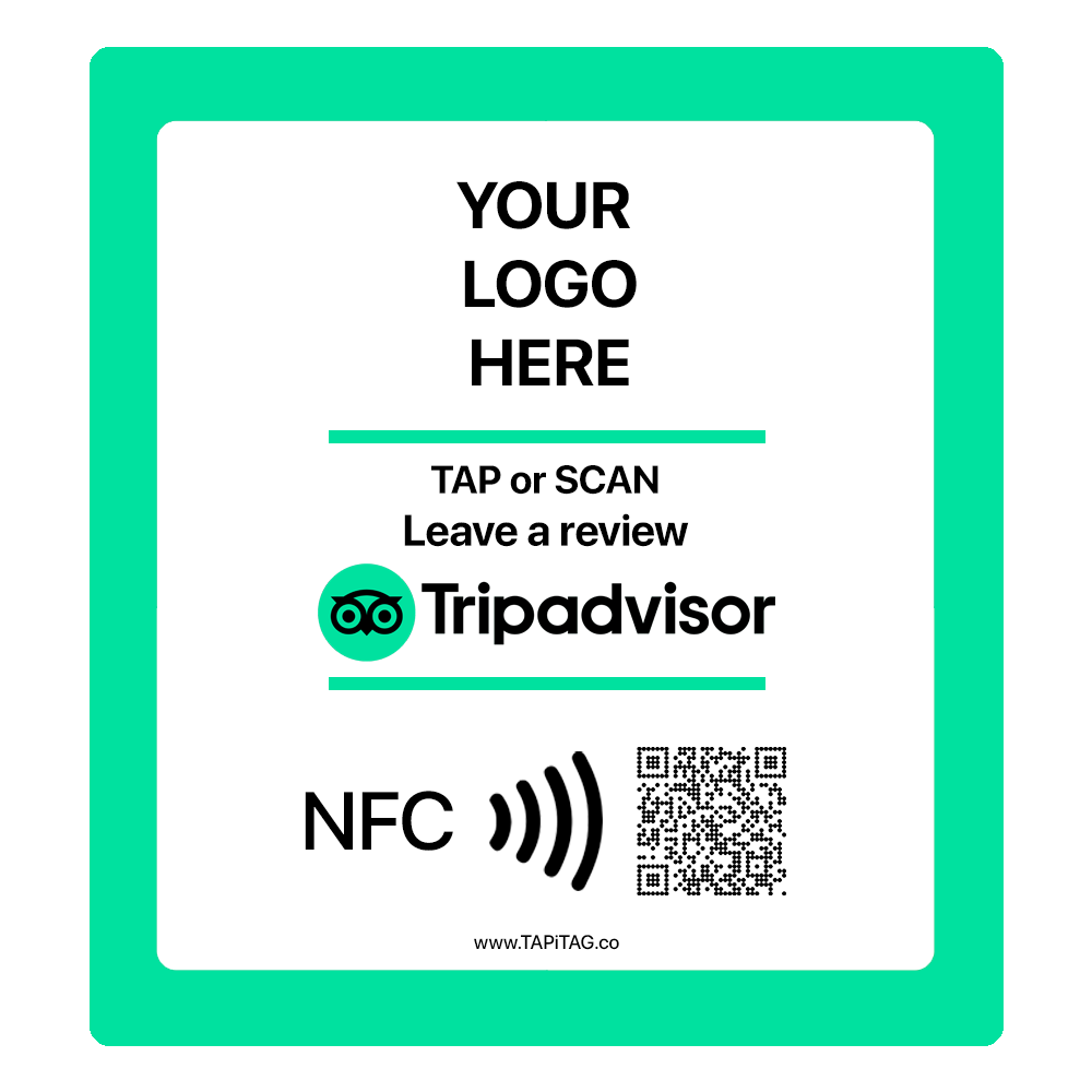 TRIPADVISOR 200mm TAG NFC QR Code square 200mm tag