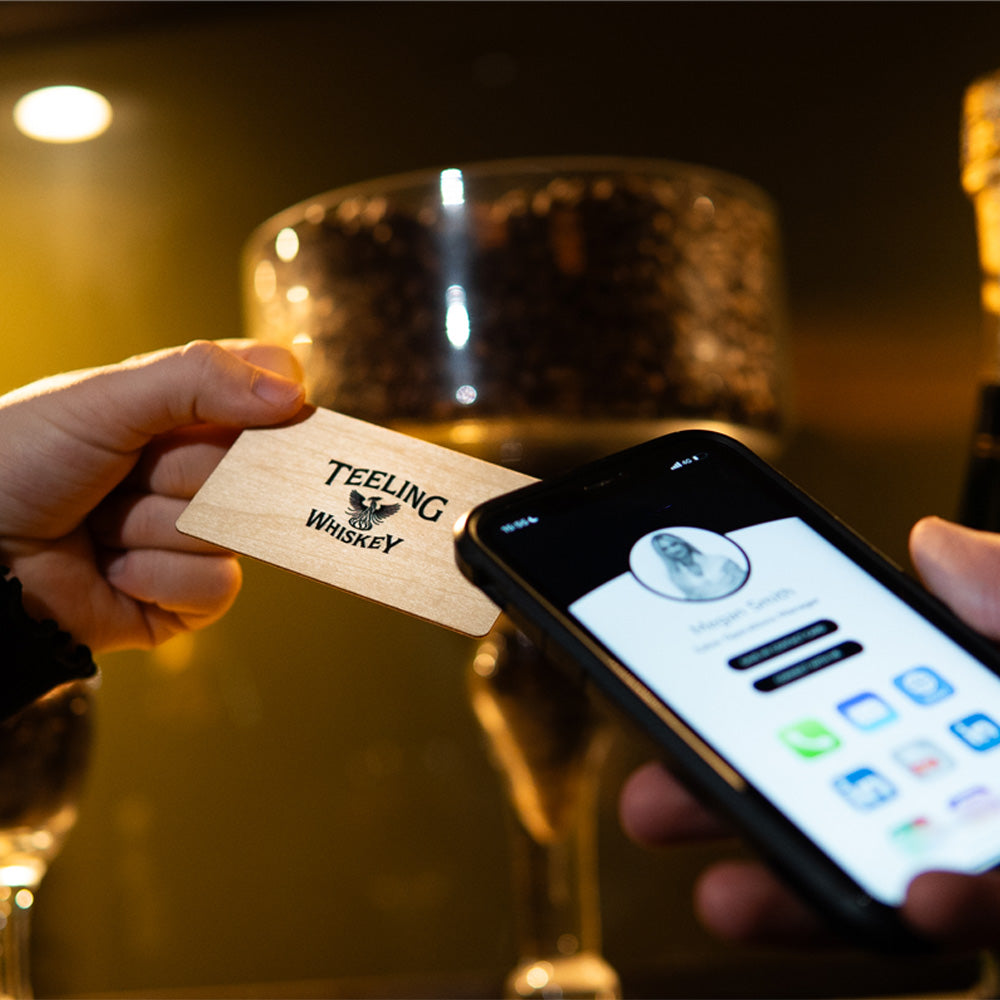 TAPITAG bamboo NFC Digital Business Card Teelings Whiskey 