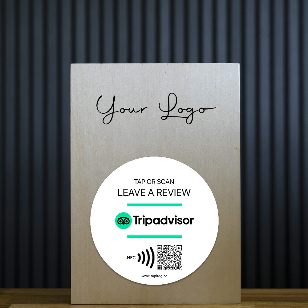 A5 Wood Box Table Talker | Tripadvisor Review NFC Tag