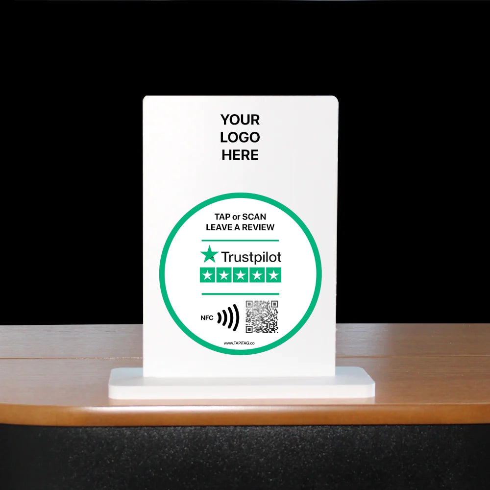 Trustpilot Review Display Stand | NFC Tag & QR Code