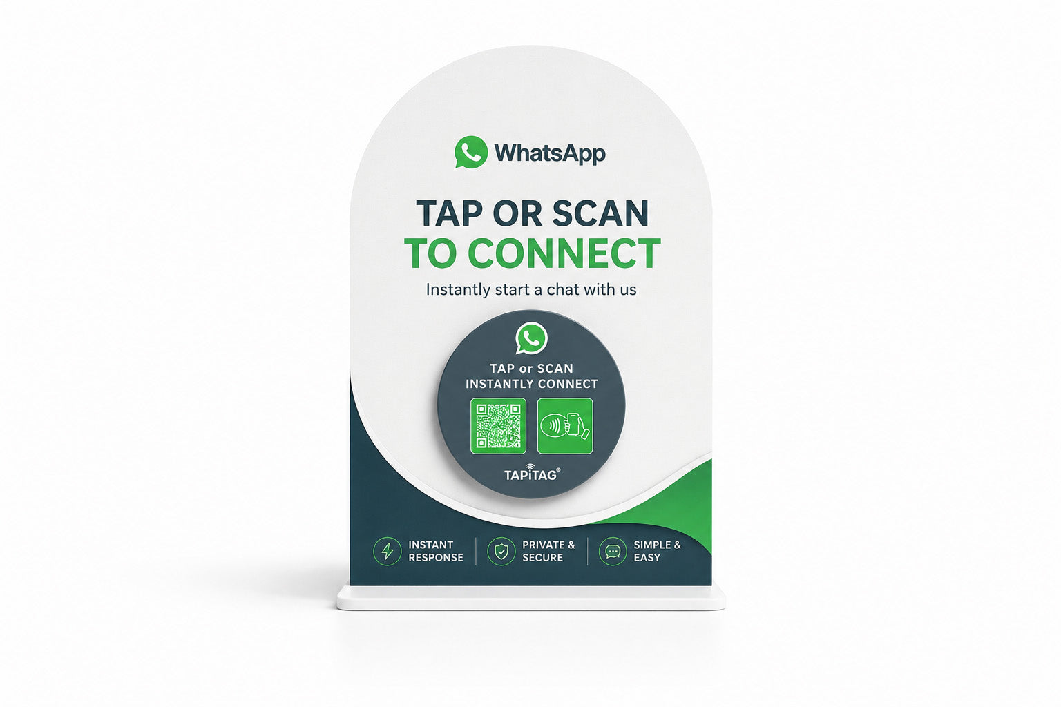 Tapitag WhatsApp NFC Counter Stands – Tap or Scan to Connect