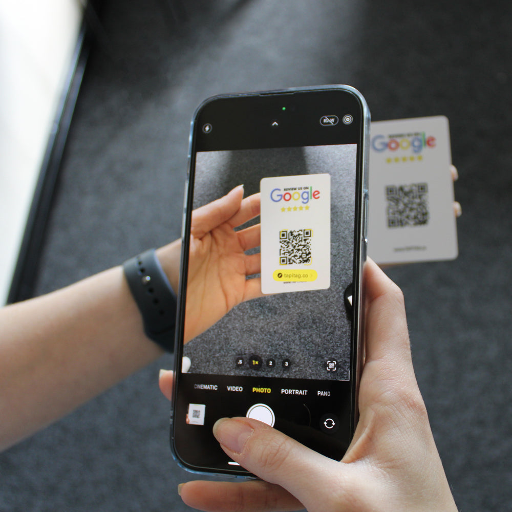 TAPiTAG Google review card QR Scan