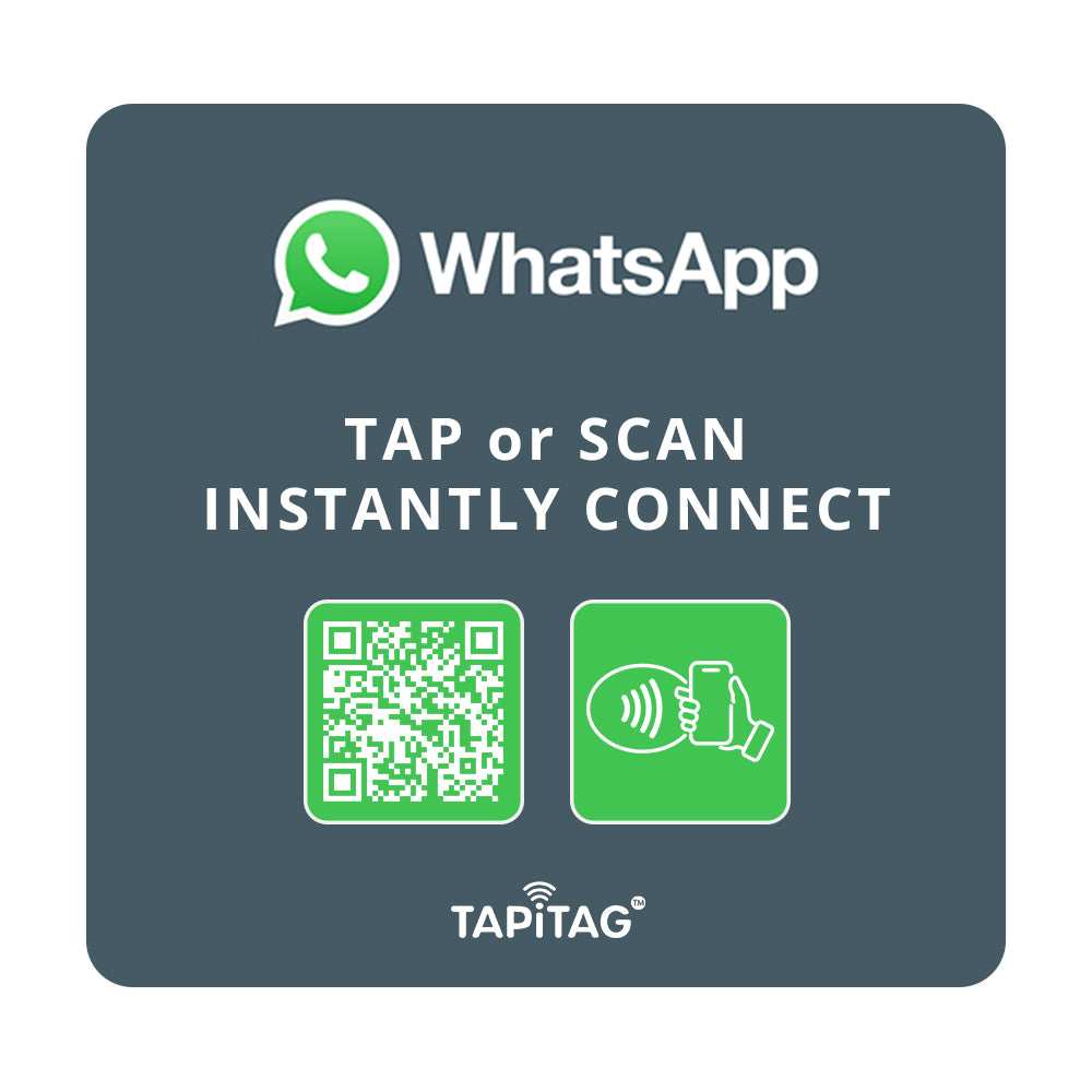 Tapitag WhatsApp Square Tag – NFC Tap-to-Chat Sticker