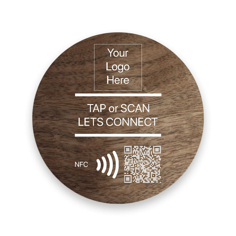 TAPiTAG Walnut Proximity Marketing Tag NFC QR Code