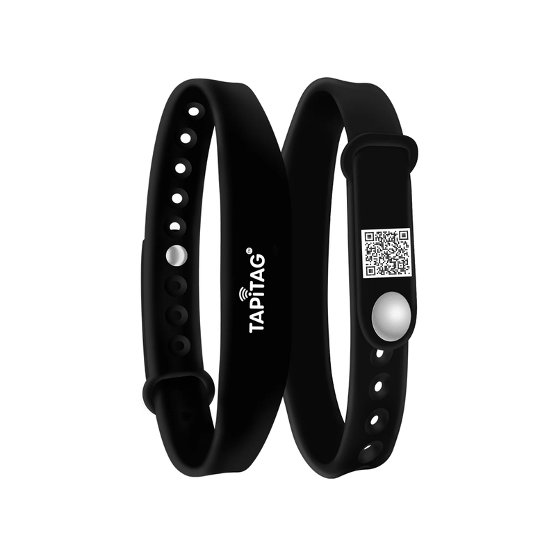 TAPiTAG Wristband Black NFC QR CODE Silicone
