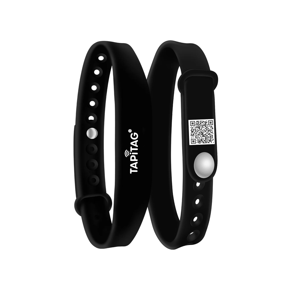 TAPiTAG Wristband Black NFC QR CODE Silicone
