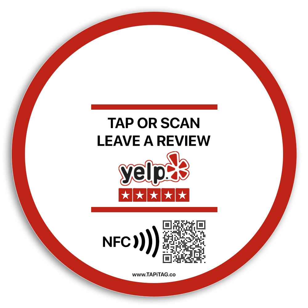 YELP review round NFC Tags
