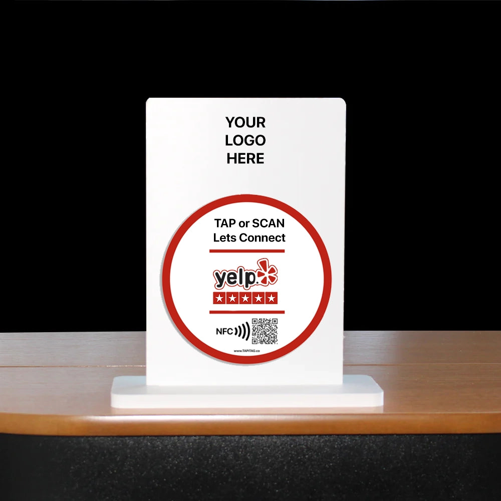 Yelp Review Display Stand | NFC Tag & QR Code